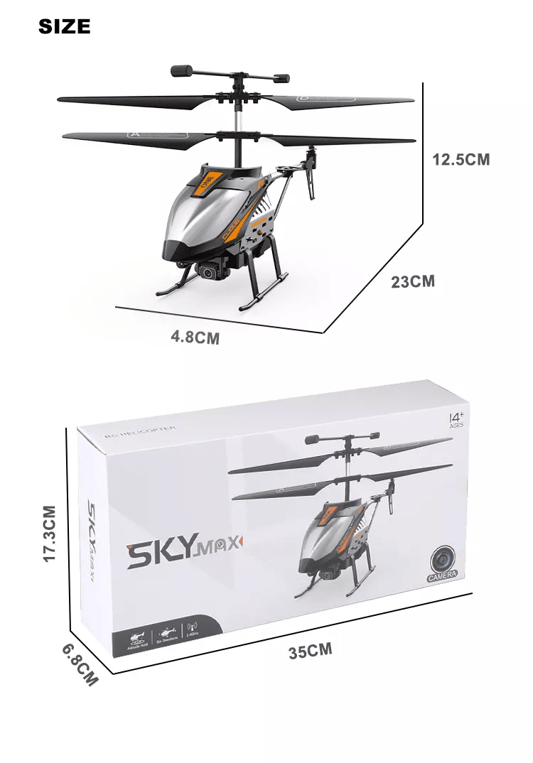 2.4G 4CH Sky Max RC Flying Helicopter with Camera and Lights - Sterilamo
