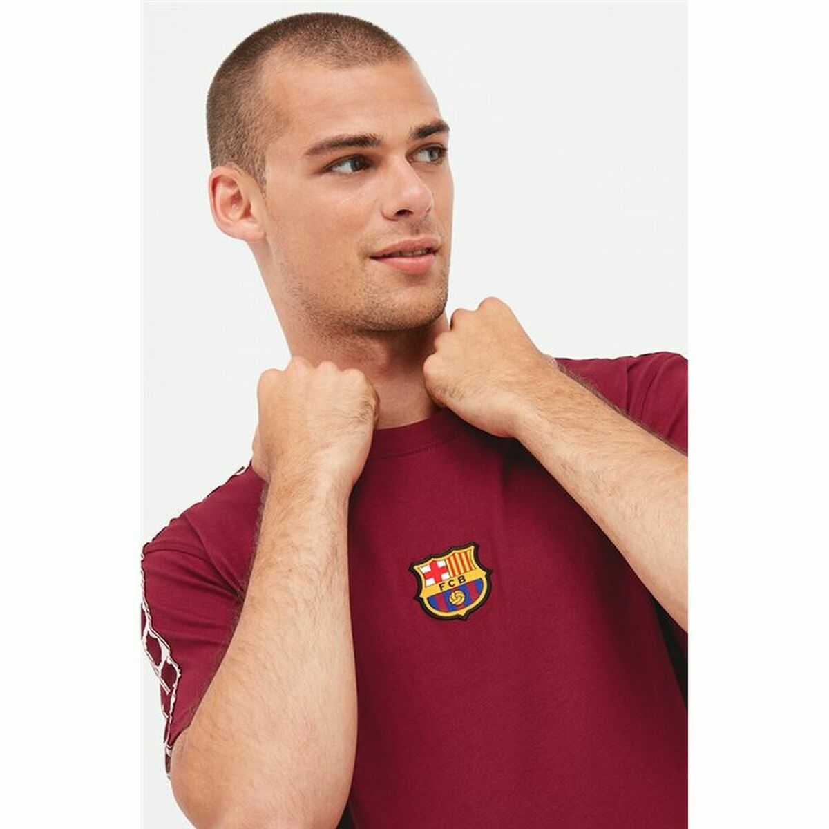 Tricou de Fotbal cu Mânecă Scurtă Bărbat F.C. Barcelona Maro
