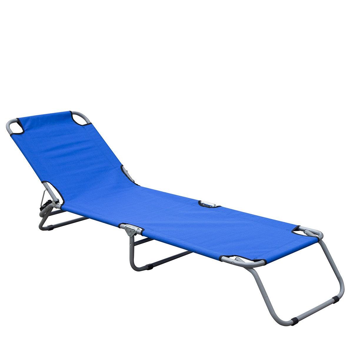 Blue Metal Beach Sunbed / Fabric 188x57x25cm - Sterilamo