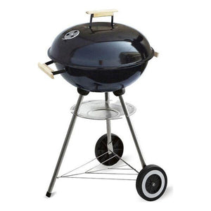 Coal Barbecue with Cover and Wheels Algon Black (Ø 45 cm) Enamelled Steel - Sterilamo