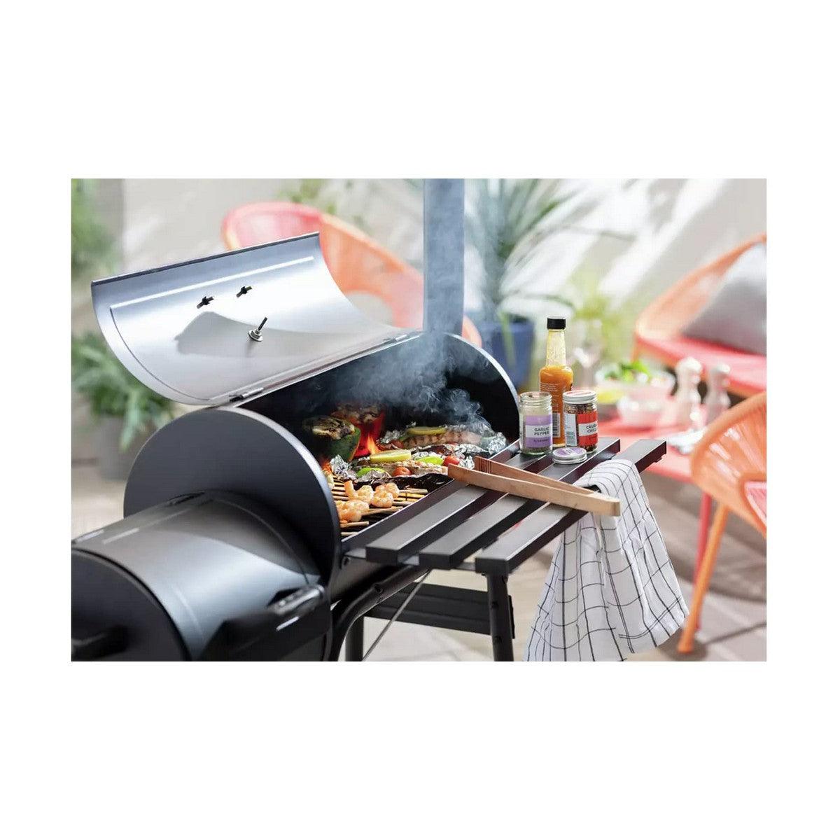 Coal Barbecue with Cover and Wheels Black (112 x 63 x 112 cm) - Sterilamo