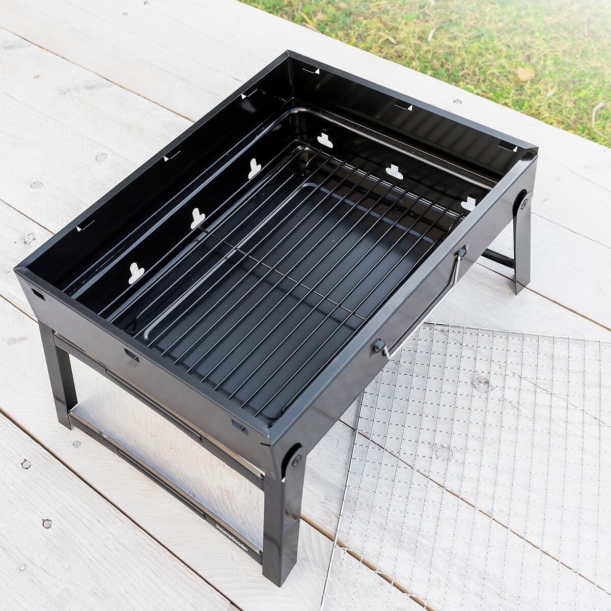 Folding Portable Barbecue for use with Charcoal BearBQ InnovaGoods - Sterilamo