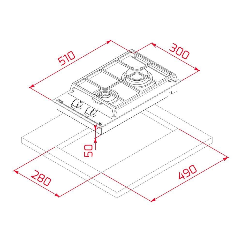 Gas Hob Teka GZC32300XBA 3800W (30 CM) - Sterilamo