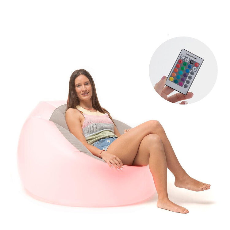 Inflatable Armchair with Multicoloured LED and Remote Control Chight InnovaGoods - Sterilamo