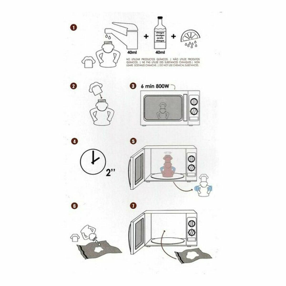 Microwave Cleaner Male Chef White polypropylene (24 Units) - Sterilamo