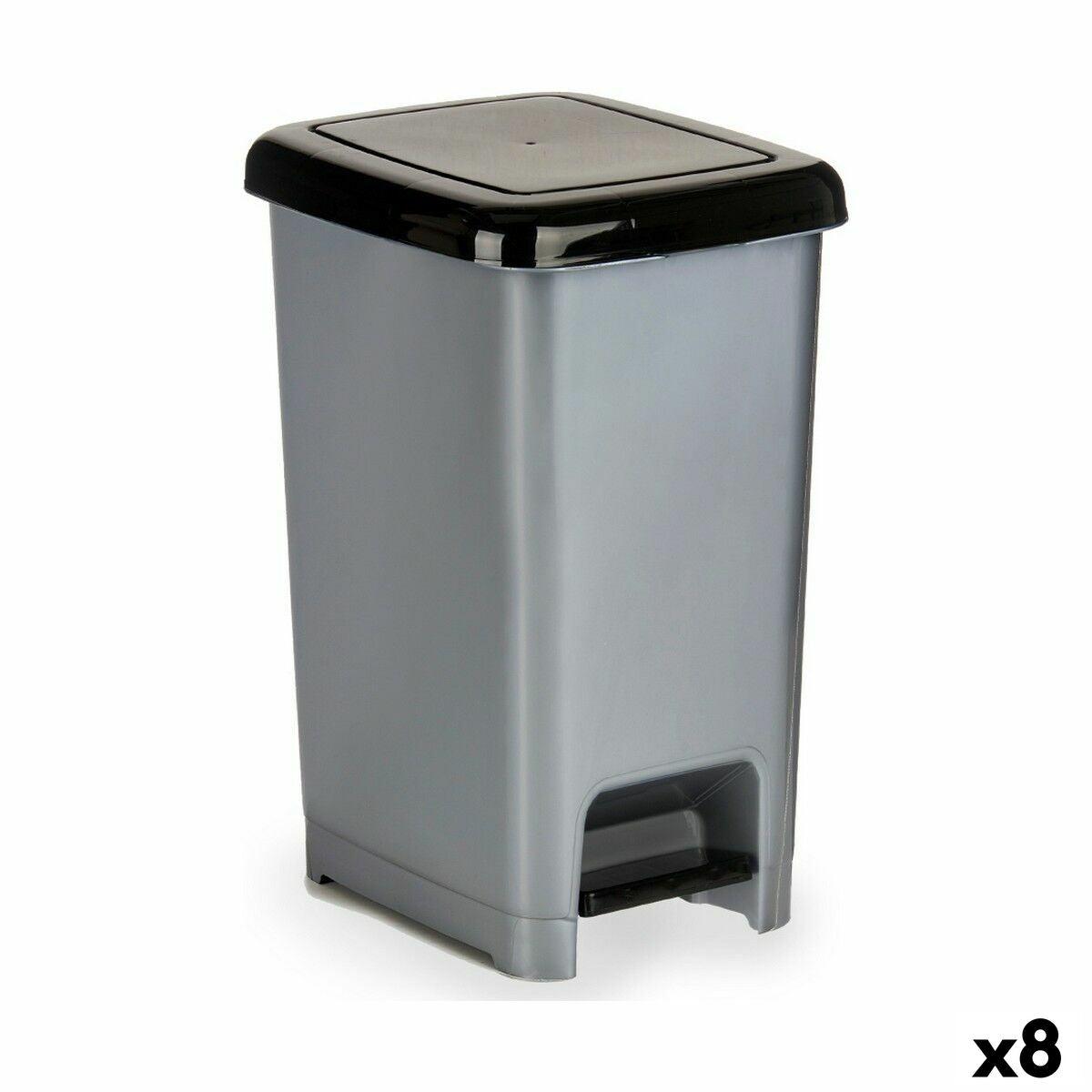 Pedal bin Black Grey Plastic 25 L (37 x 47 x 26,9 cm) (8 Units) - Sterilamo