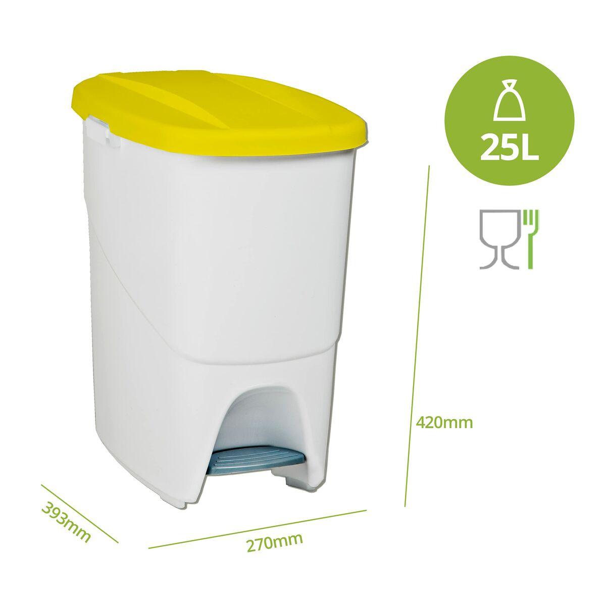 Pedal bin White 25 L (39,3 x 27 x 42 cm) - Sterilamo