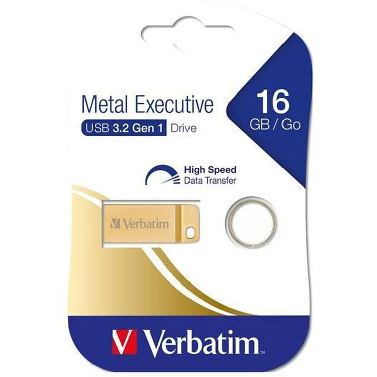 Pendrive Verbatim Metal Executive Golden 16 GB - Sterilamo