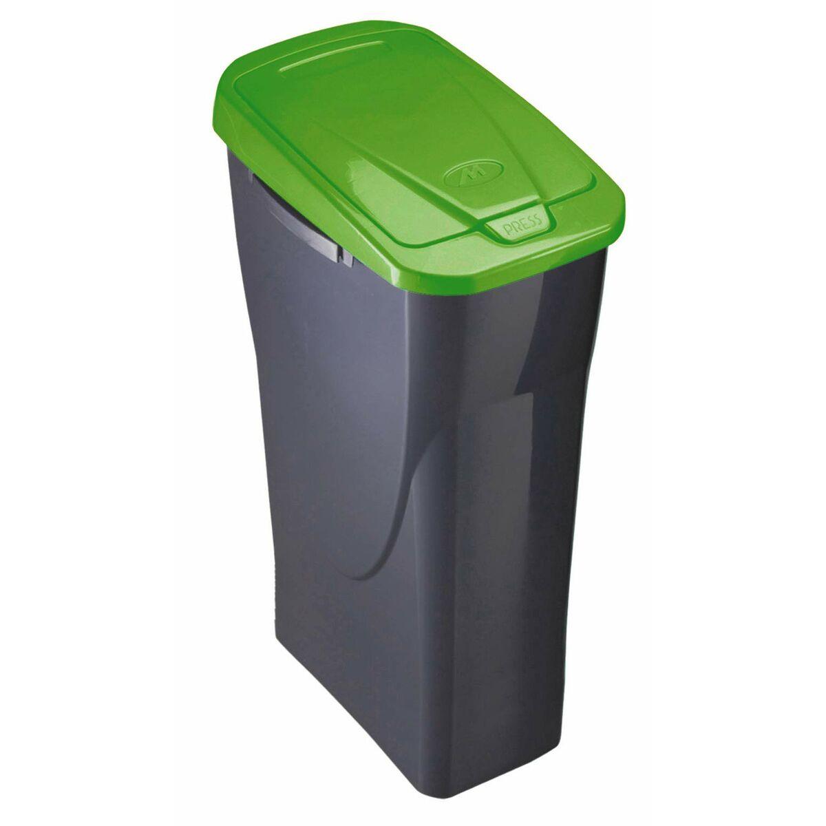 Recycling Waste Bin Mondex Ecobin Green With lid 25 L - Sterilamo