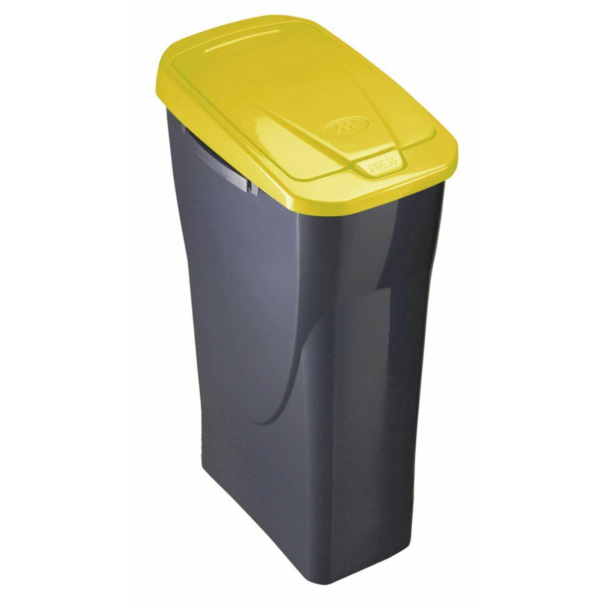 Recycling Waste Bin Mondex Ecobin Yellow With lid 25 L - Sterilamo