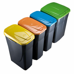 Recycling Waste Bin Mondex Ecobin Yellow With lid 25 L - Sterilamo