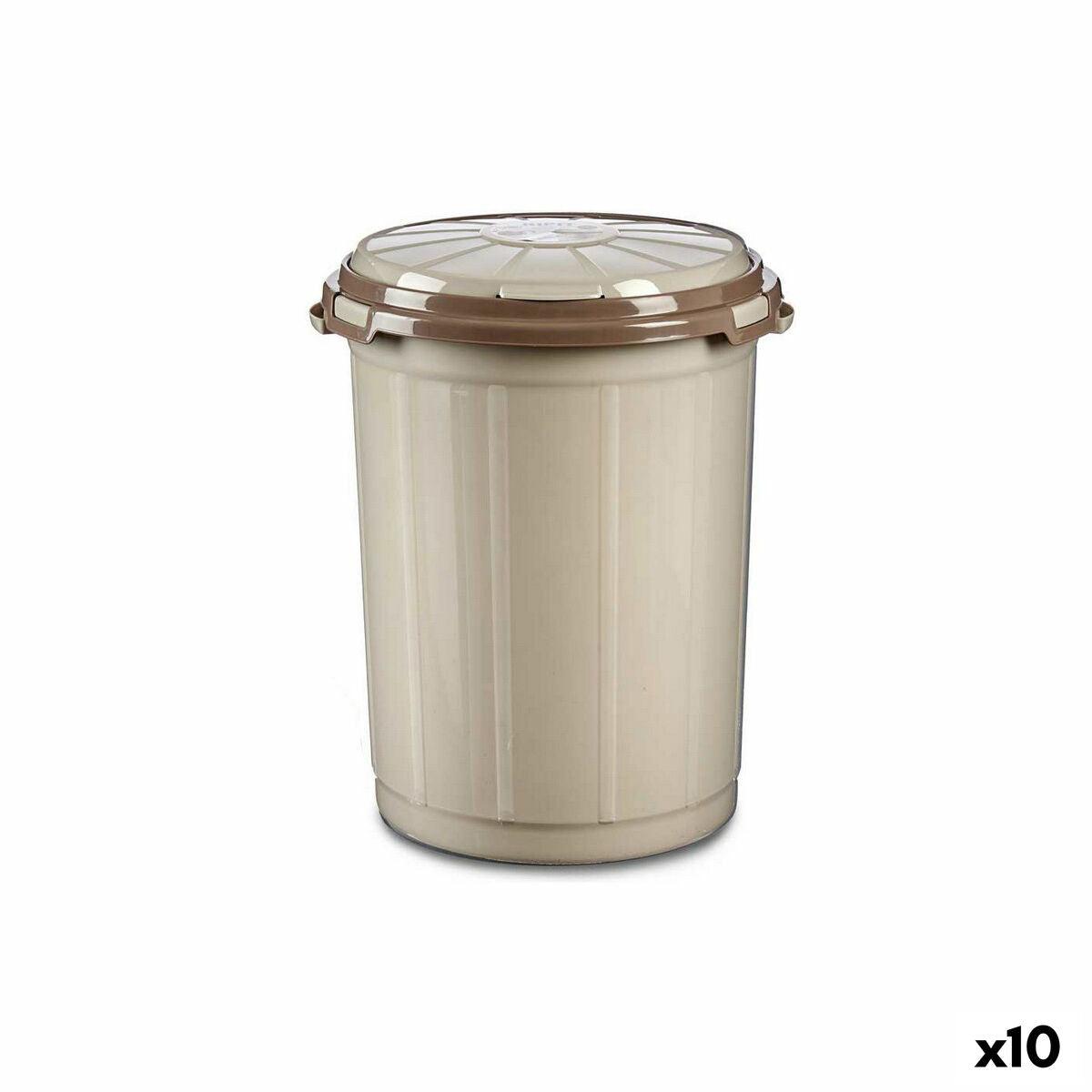 Rubbish Bin Beige Plastic 35 L (41 x 44 x 43 cm) (10Units) - Sterilamo