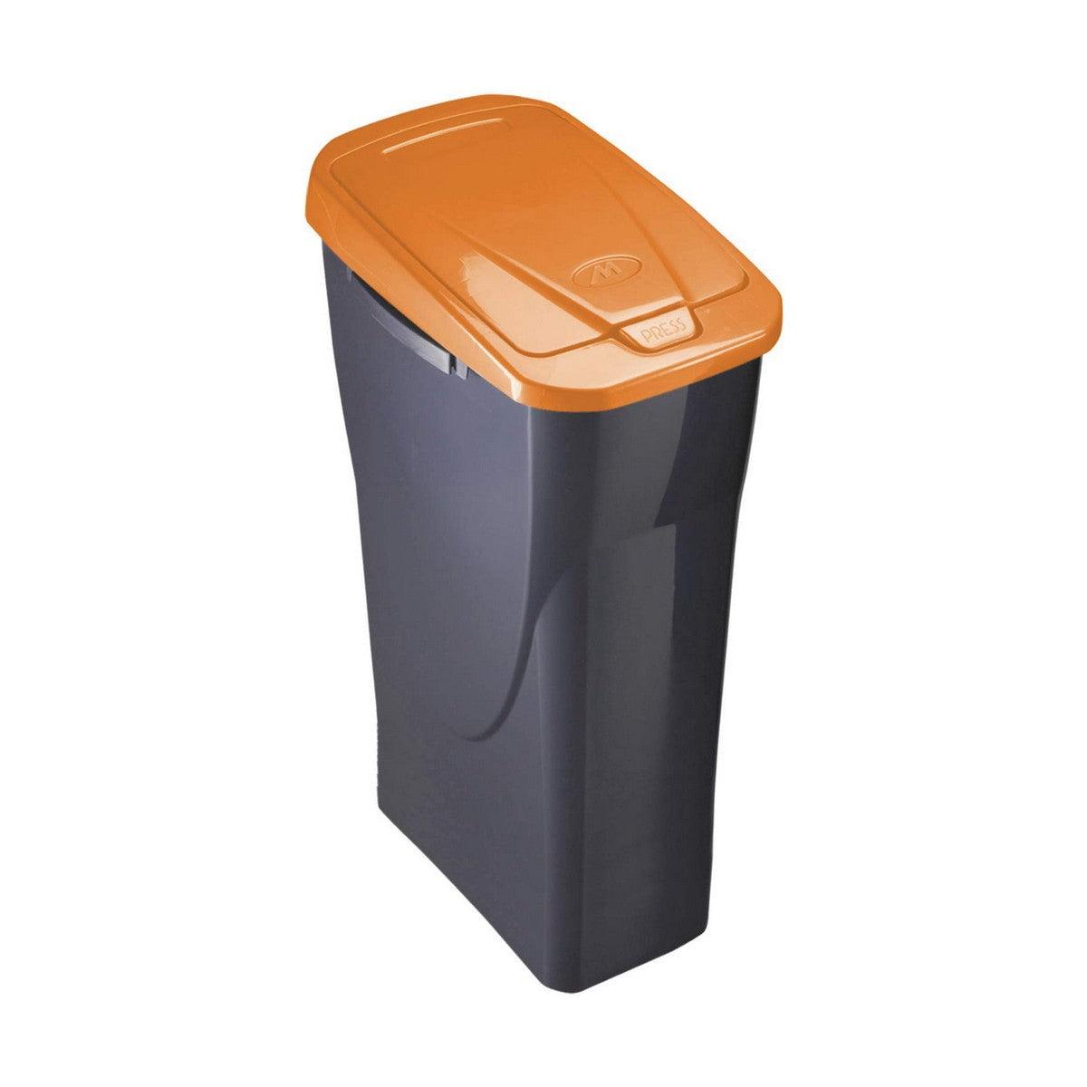 Rubbish bin Black/Orange polypropylene (15 L) - Sterilamo