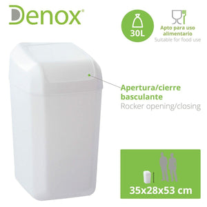 Rubbish bin Denox White 30 L (35 x 28 x 53 cm) - Sterilamo