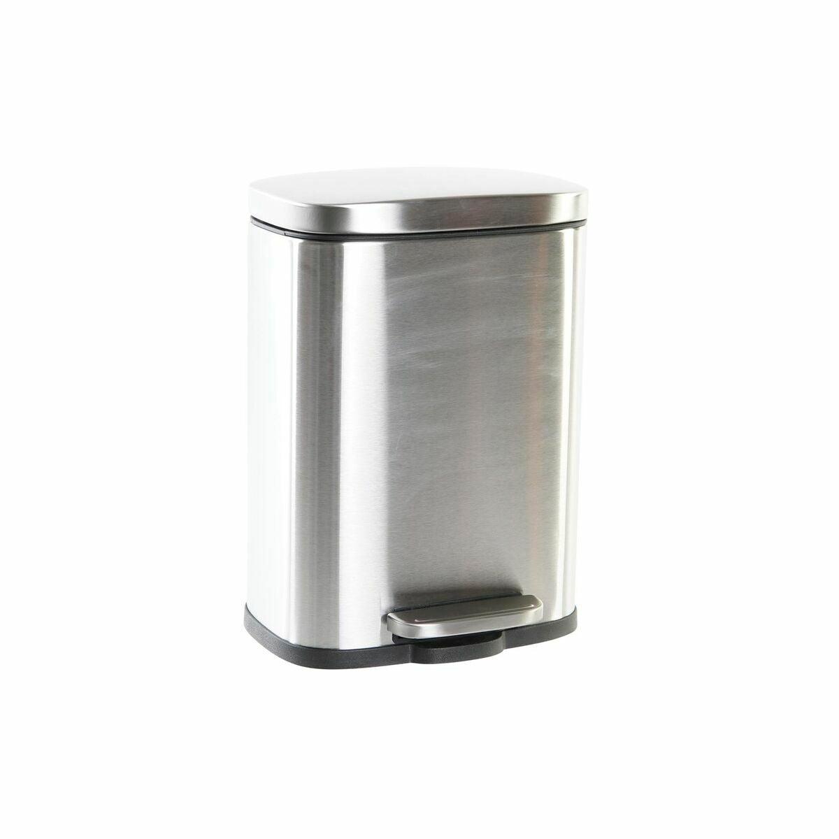 Rubbish Bin DKD Home Decor 21,5 x 18,5 x 30 cm Silver Stainless steel 5 L Basic - Sterilamo