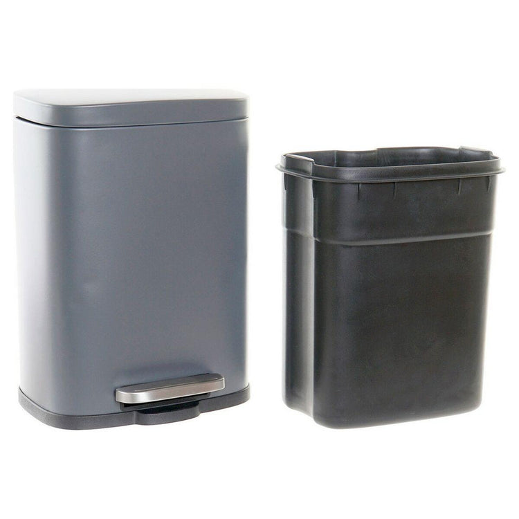 Rubbish bin DKD Home Decor Metal Light grey 5 L polypropylene Basic - Sterilamo