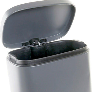 Rubbish bin DKD Home Decor Metal Light grey 5 L polypropylene Basic - Sterilamo