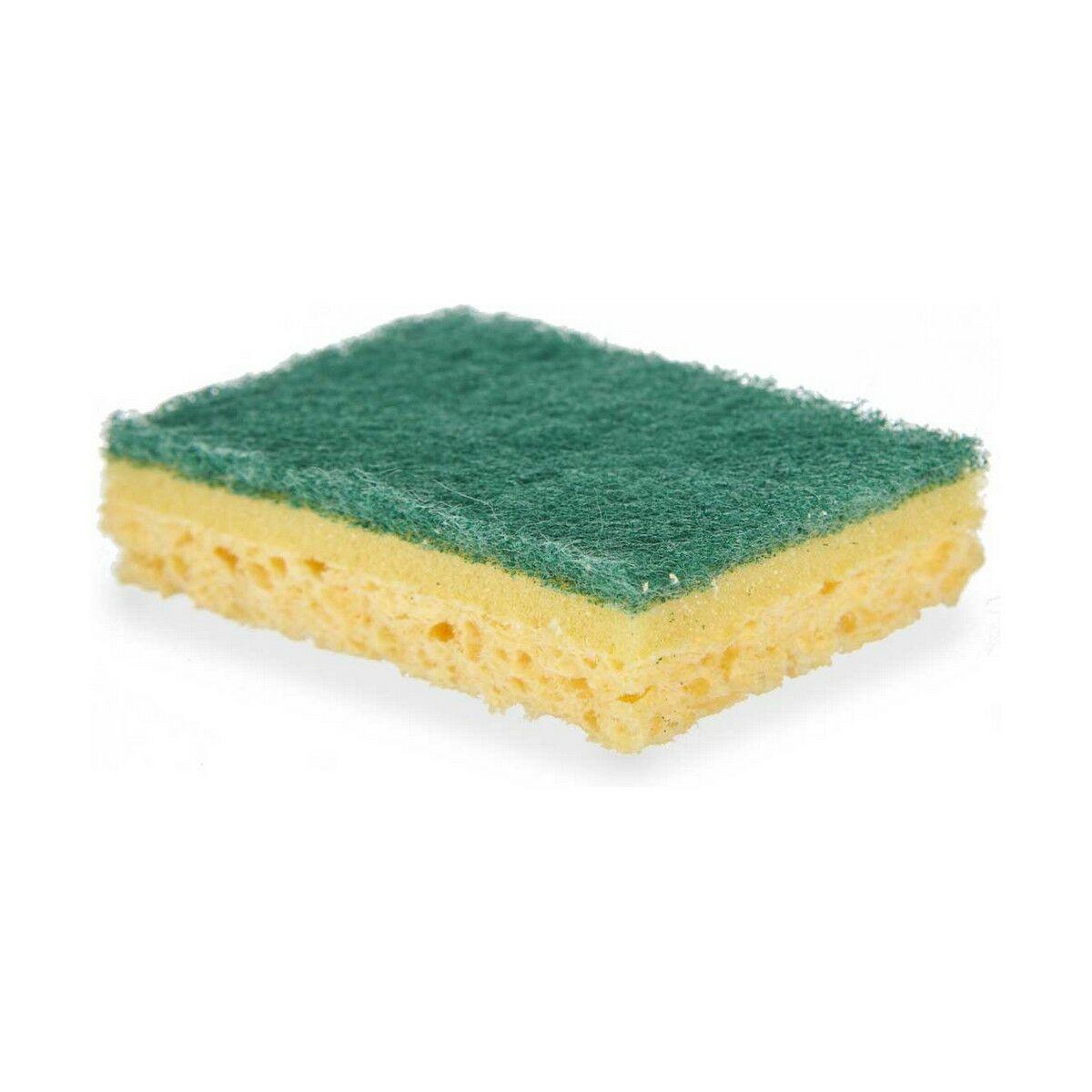 Set of scourers Abrasive fibre Green Yellow Cellulose (14 Units) - Sterilamo