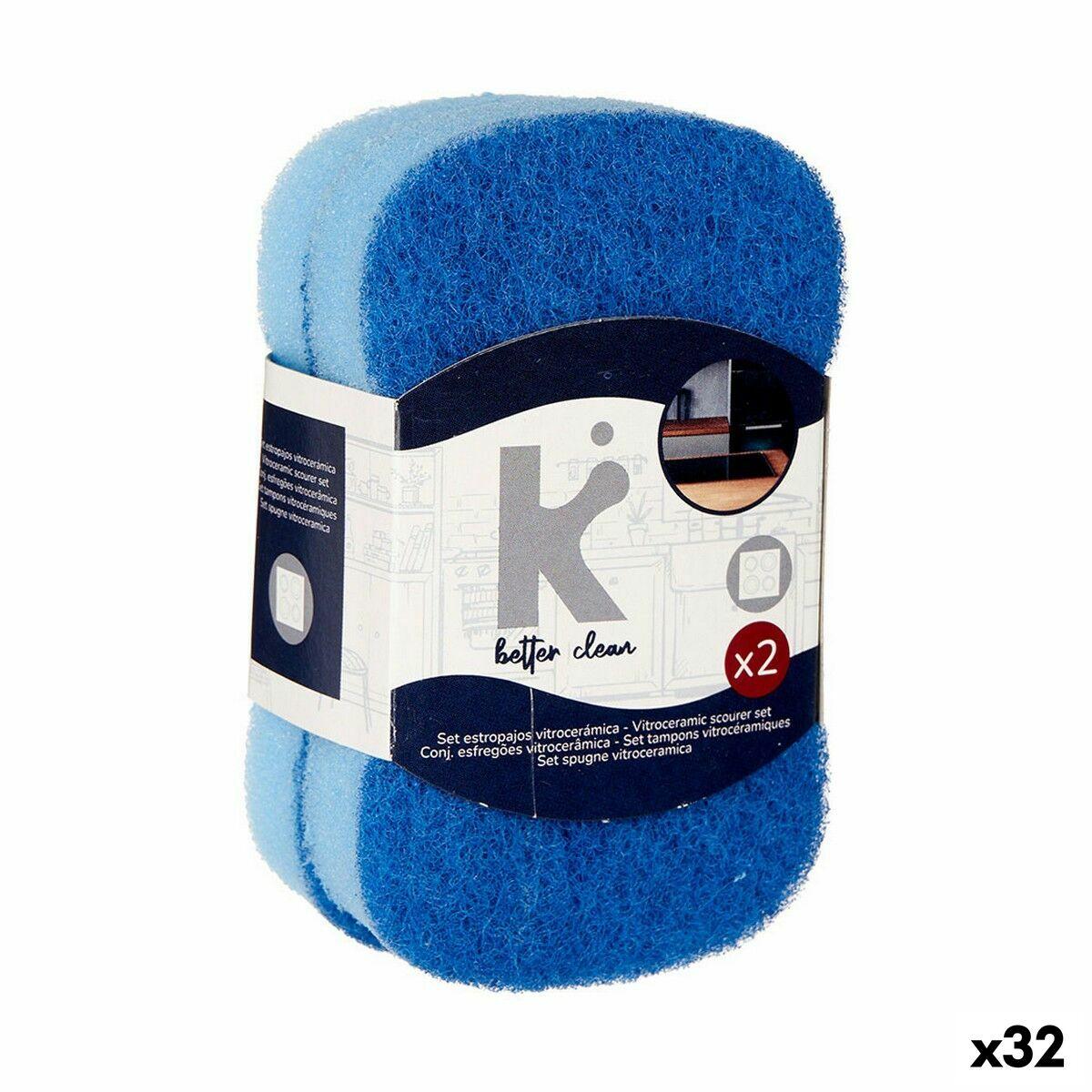 Set of scourers Blue Polyurethane (32 Units) - Sterilamo