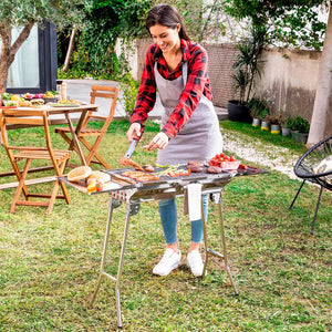 Stainless Steel Foldable Charcoal BBQ ExelQ InnovaGoods - Sterilamo