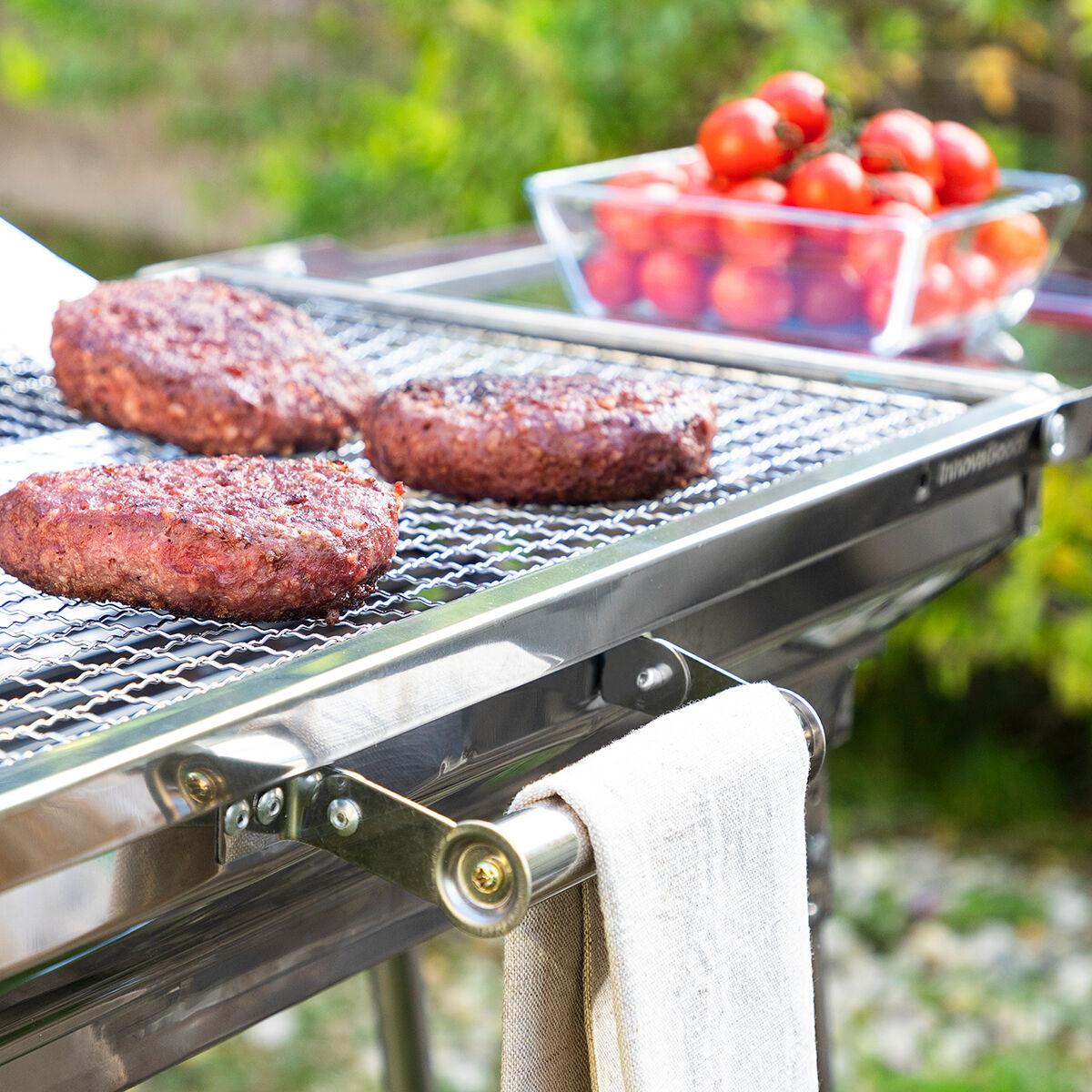 Stainless Steel Foldable Charcoal BBQ ExelQ InnovaGoods - Sterilamo