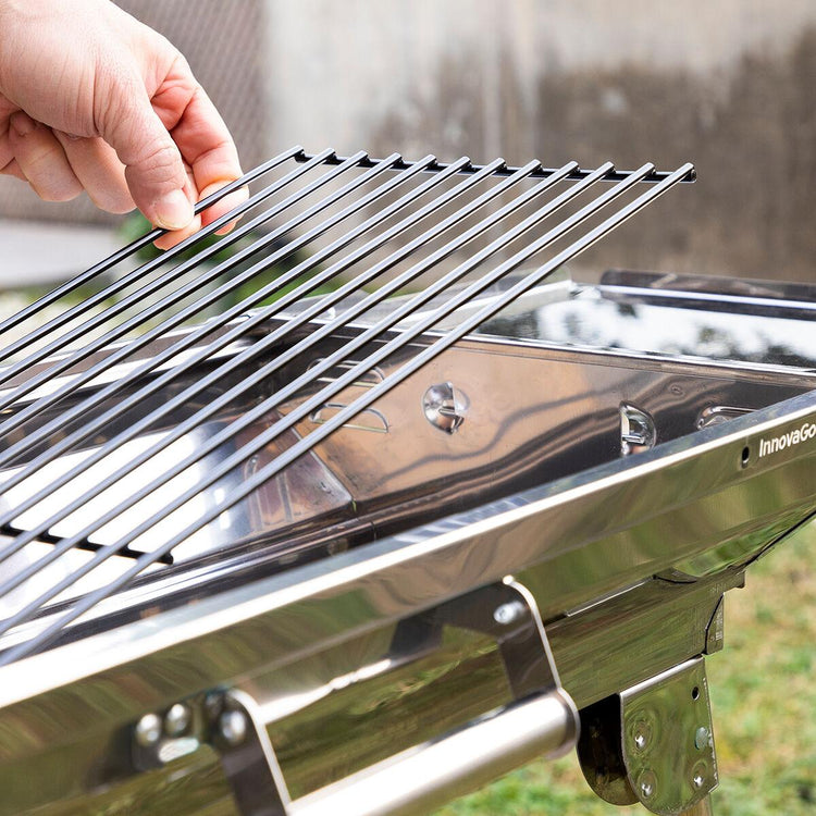 Stainless Steel Foldable Charcoal BBQ ExelQ InnovaGoods - Sterilamo