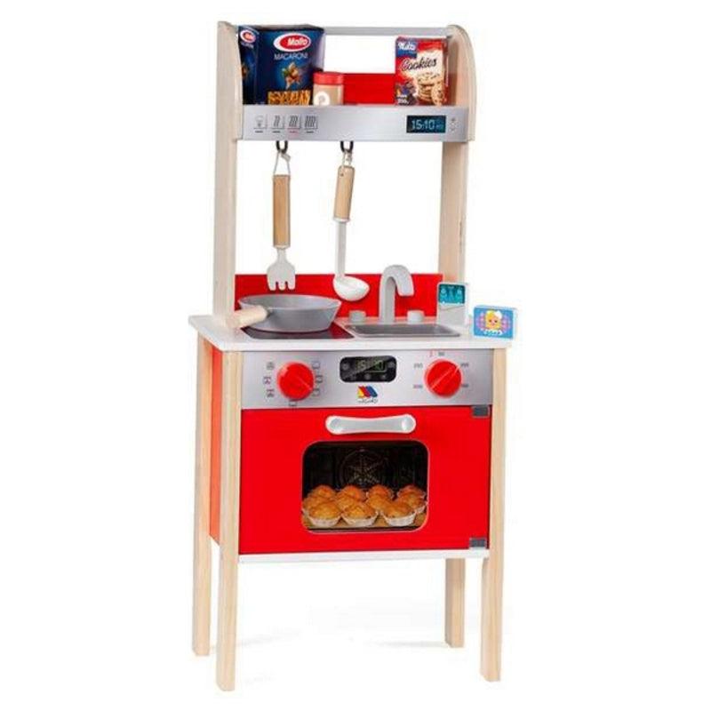 Toy kitchen Moltó 21293 Wood Red (10 pcs) - Sterilamo