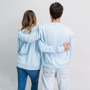 Unisex Sweatshirt without Hood Stitch Light Blue - Sterilamo