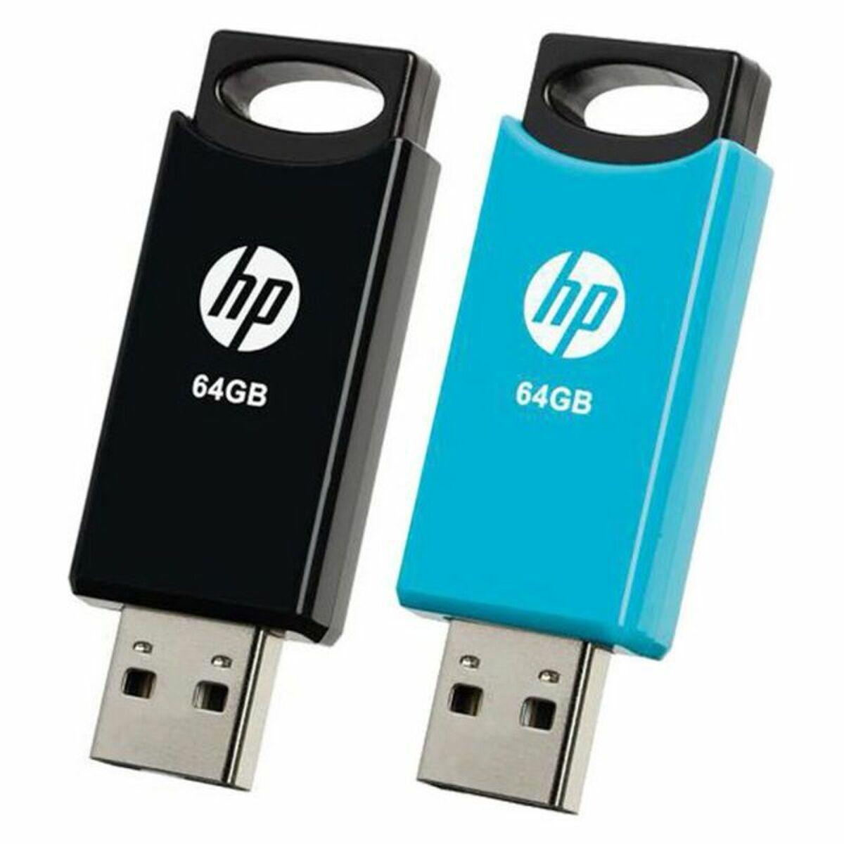 USB stick HP 212 USB 2.0 Blue/Black (2 uds) - Sterilamo