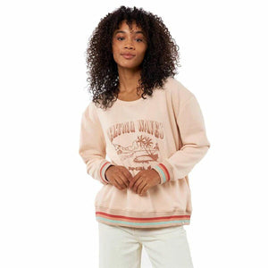 Women’s Sweatshirt without Hood Crew Striped Rip Curl Beige - Sterilamo