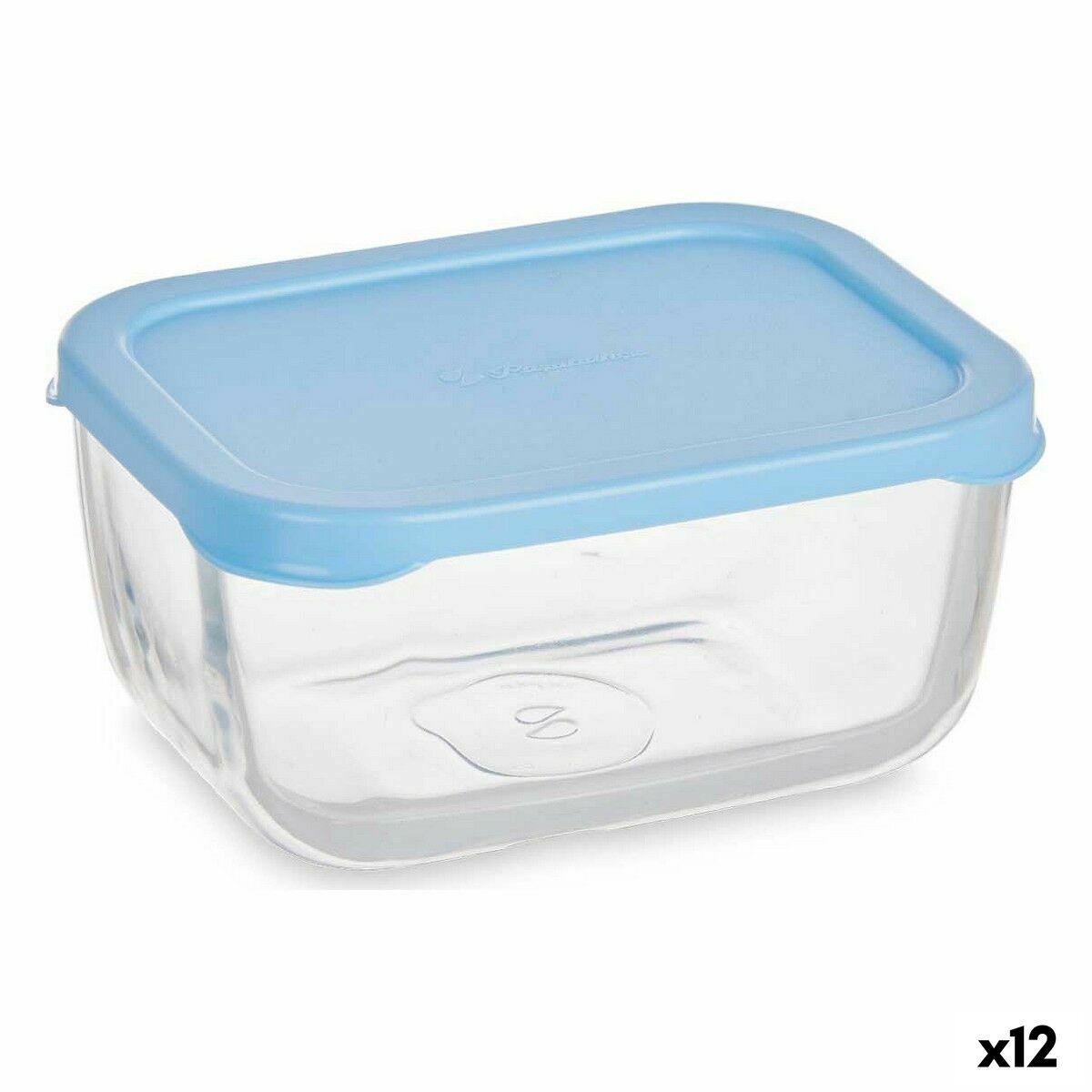 Lunch box Snow 420 ml Blue Transparent Glass Polyethylene (12 Units) - Sterilamo