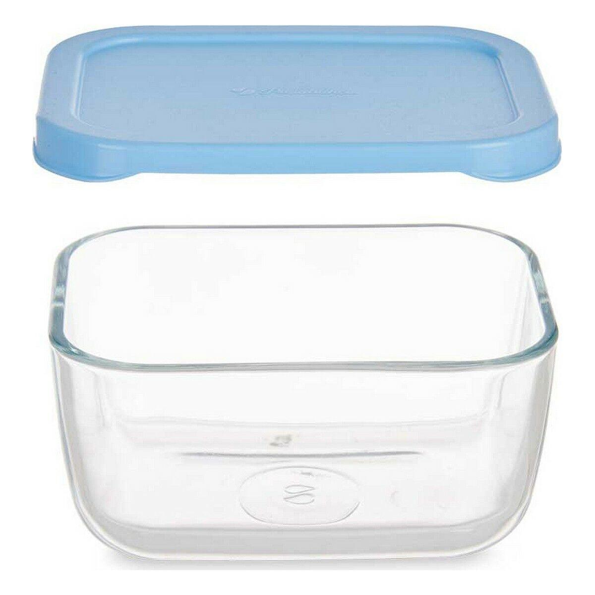 Lunch box Snow 420 ml Blue Transparent Glass Polyethylene (12 Units) - Sterilamo