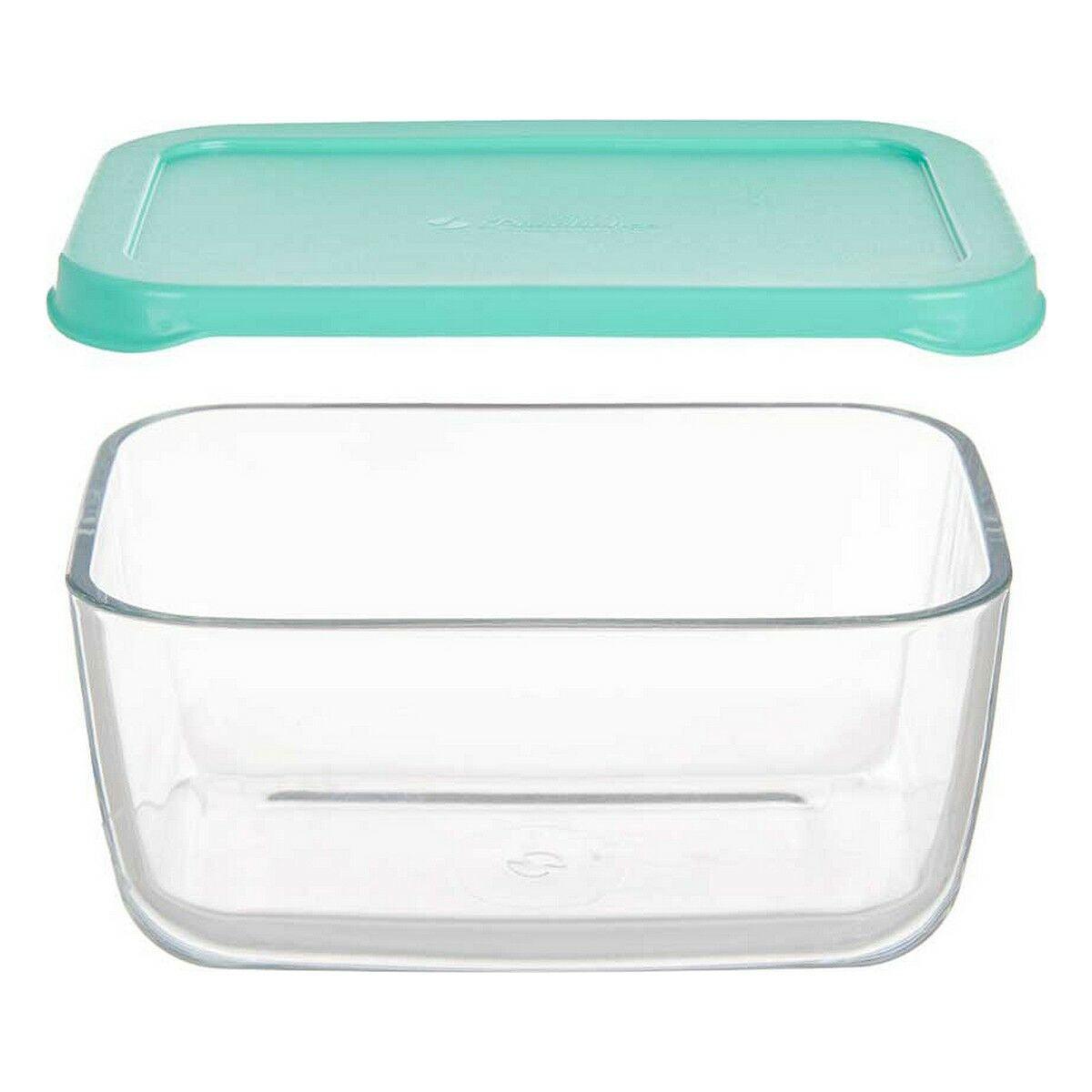 Lunch box Snow 790 ml Green Transparent Glass Polyethylene (12 Units) - Sterilamo