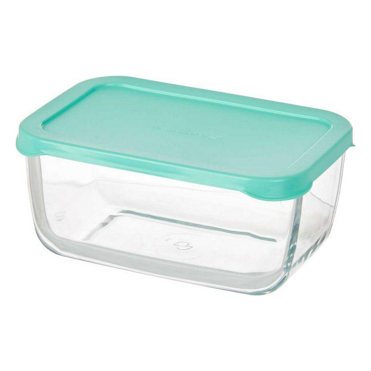 Lunch box Snow 790 ml Green Transparent Glass Polyethylene (12 Units) - Sterilamo