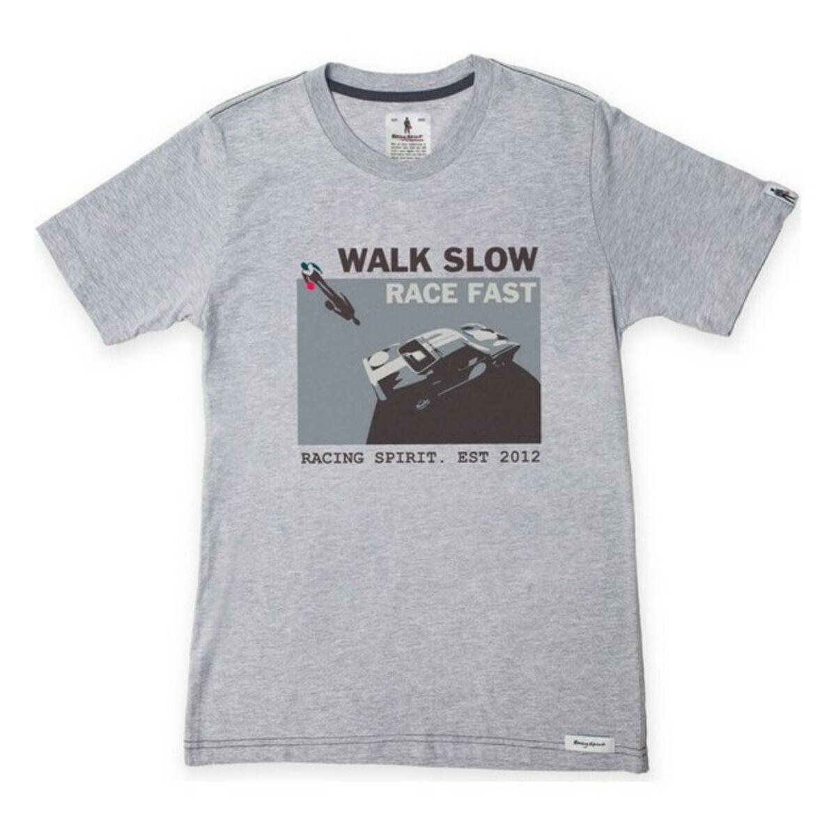 Men’s Short Sleeve T-Shirt OMP Walk Slow Grey - Sterilamo